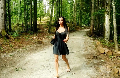Behind the scenes outdoors Libidinous Kimber strips &